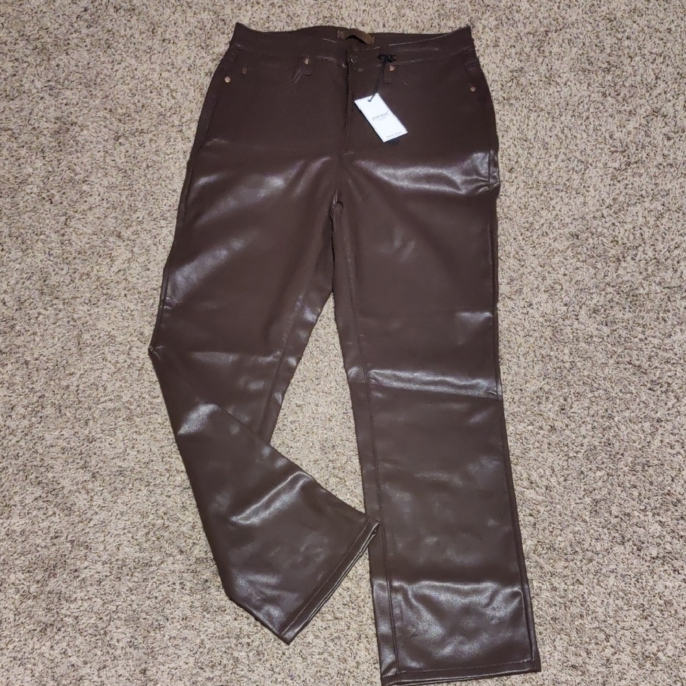 Chocolate Pleater Straight Leg By Judy Blue